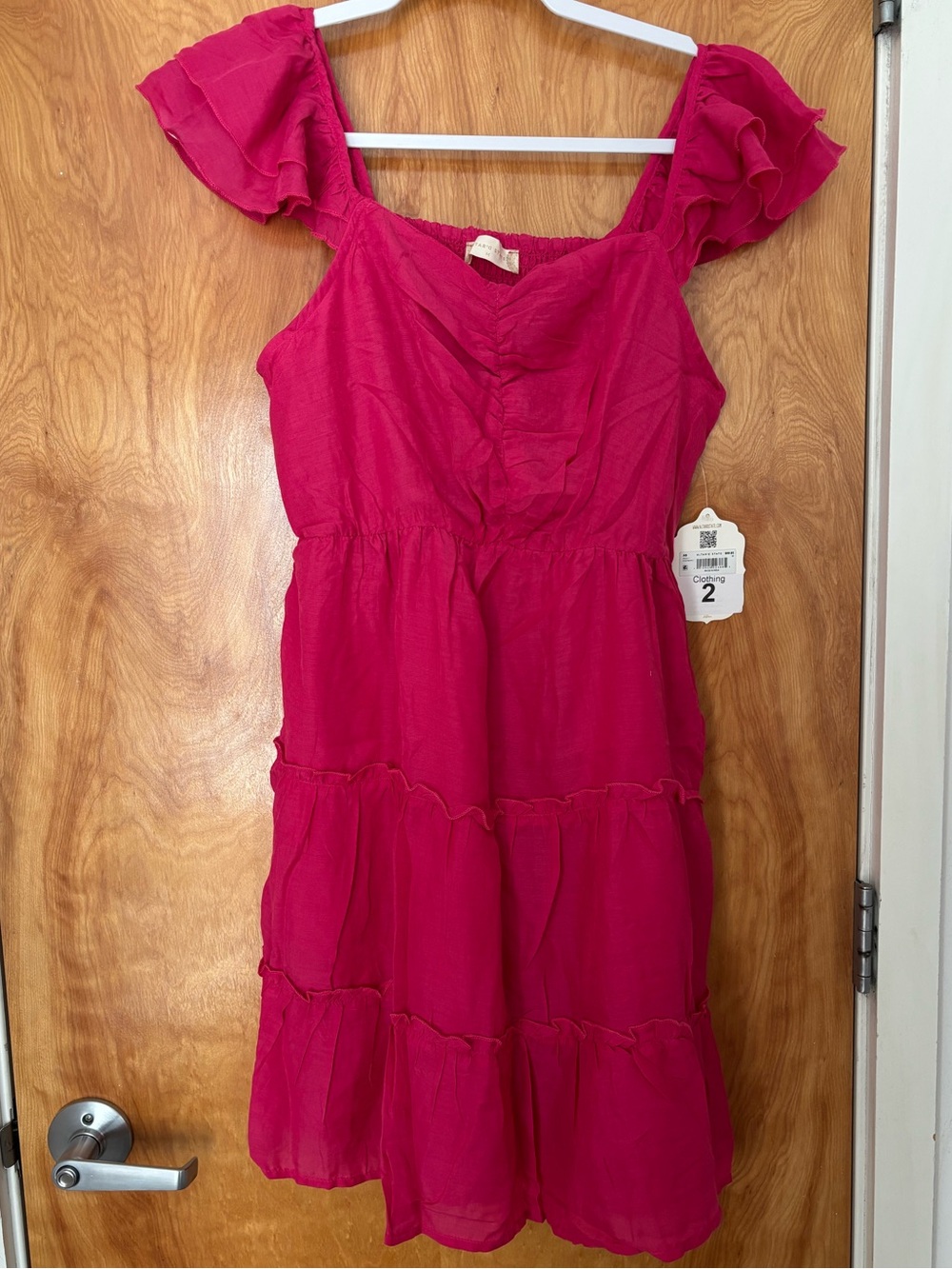 NWT | Altar'd State Hot Pink Ruffled Tiered Mini Dress Size M